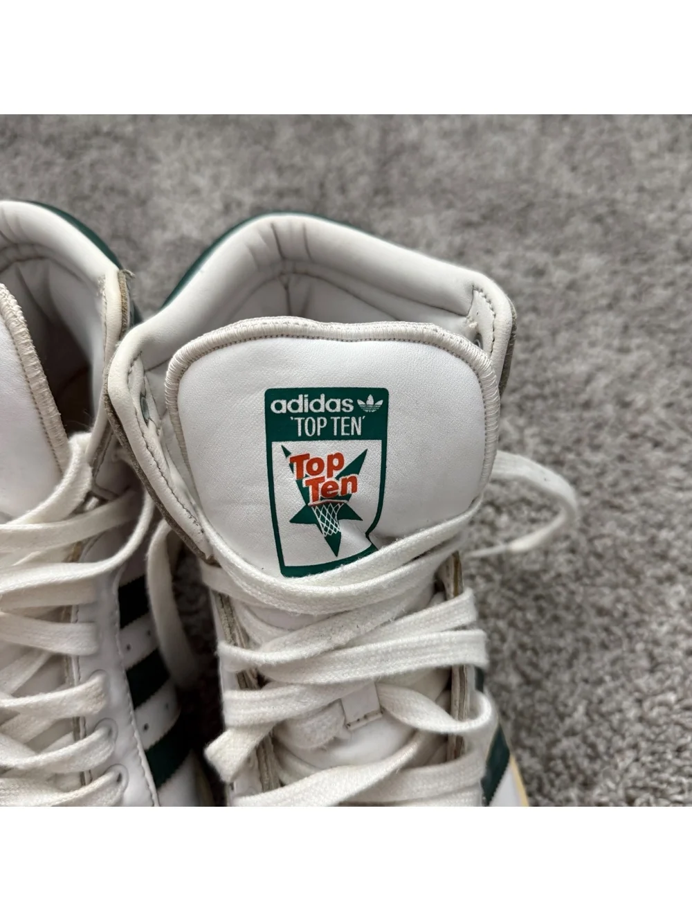 Adidas University of Miami Top Ten Vintage High-Top Sneakers White Green Orange